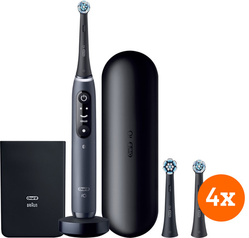 Oral-B iO 7w Black + iO Ultimate Clean Brush Attachments (4 units) Main Image