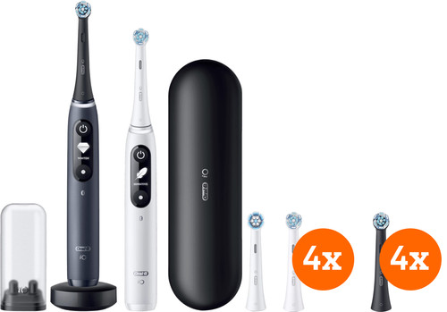 Oral-B iO 7 Black and White Duo Pack + Brush Attachments (8 units) Main Image