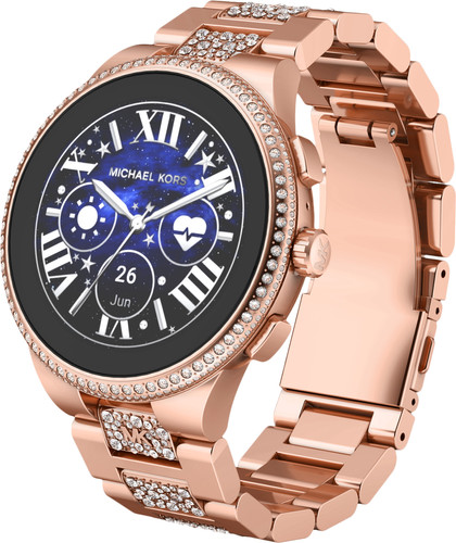 Michael Kors Gen 6 Camille Display MKT5147 Rose Gold with Stones 44mm -  Smartwatches - Coolblue