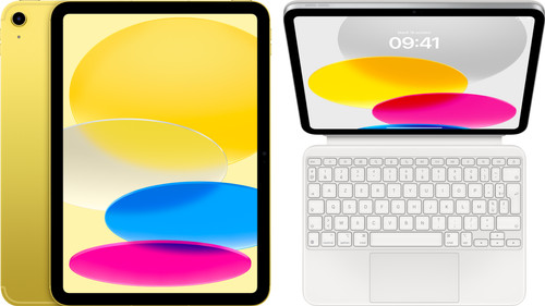 Apple iPad (2022) 10,9 pouces 64 Go Wifi + 5G Jaune + Magic Keyboard Folio AZERTY Main Image