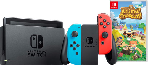 Nintendo Switch Rood/Blauw + Animal Crossing New Horizons Main Image