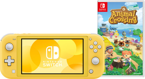 Nintendo Switch Lite Geel + Animal Crossing New Horizons Main Image