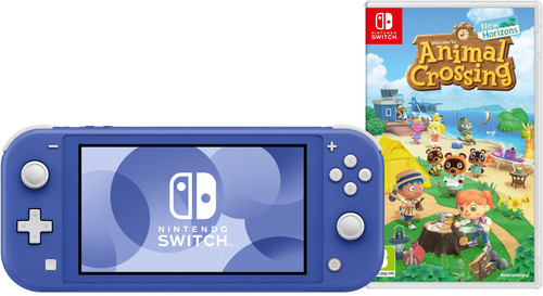 Nintendo Switch Lite Blauw + Animal Crossing New Horizons Main Image