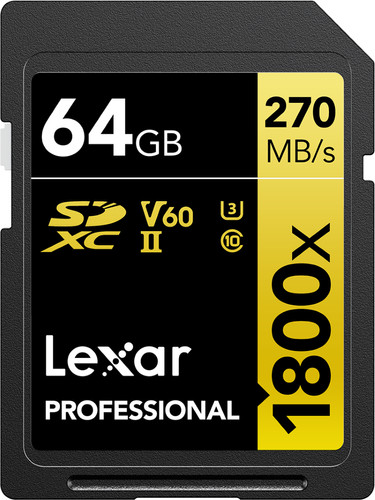 Lexar Professional 1800x GOLD 64 GB SDXC 170 Mo/s Main Image