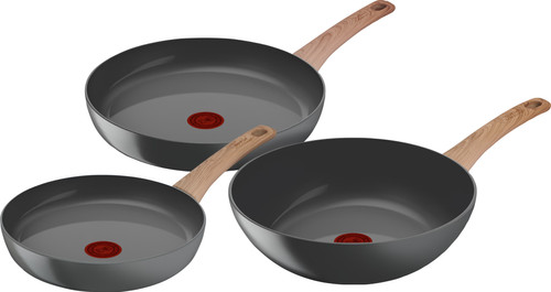 Tefal Renew Ceramic Frying Pan Set 24cm + 28cm + Wok 28cm Main Image