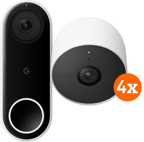 Google Nest Doorbell Wired + Google Nest Cam Lot de 4 Main Image