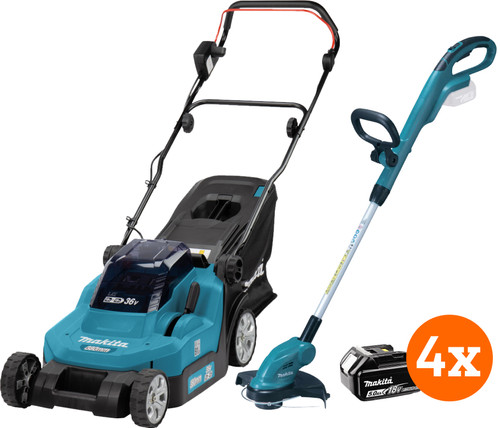 Makita DLM382CM2 + Makita DUR181Z incl. 5,0 Ah accu (2x) + 4,0 Ah accu (2x) Main Image