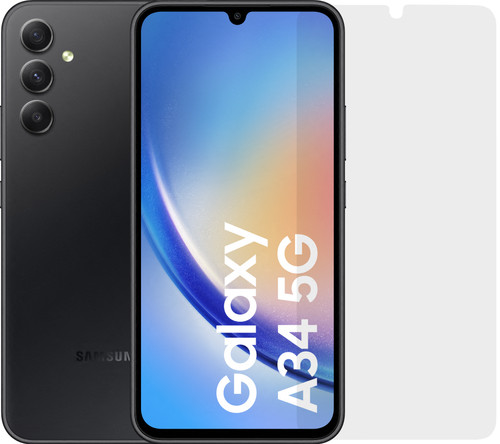 Samsung Galaxy A34 128 Go Noir 5G + BlueBuilt Protège-écran Main Image