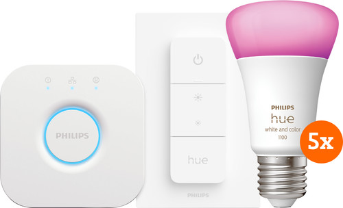 Philips Hue White & Color Starter 5-Pack E27 + dimmer Main Image