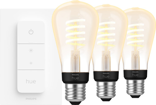 Philips Hue Filament White Ambiance Edison Lot de 3 + Variateur Main Image