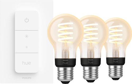 Philips Hue Filament White Ambiance Standard Lot de 3 + Variateur Main Image