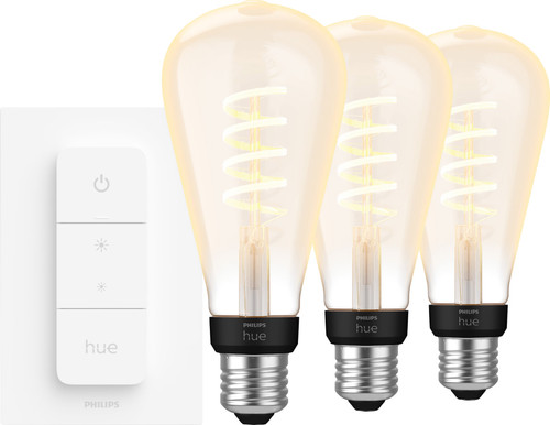 Philips Hue Filament White Ambiance Edison XL Lot de 3 + Variateur Main Image