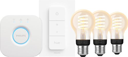 Philips Hue Filament White Ambiance Standard Lot de 3 Kit de Démarrage Main Image