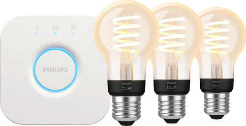 Philips Hue Filament White Ambiance Standard Lot de 3 + Bridge Main Image