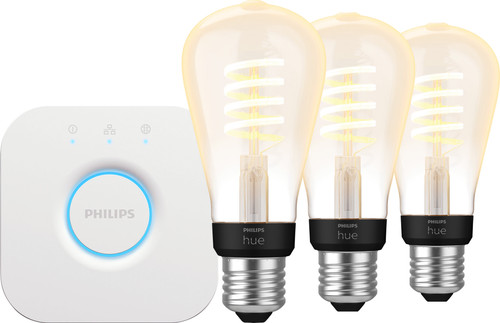 Philips Hue Filament White Ambiance Edison Lot de 3 + Bridge Main Image