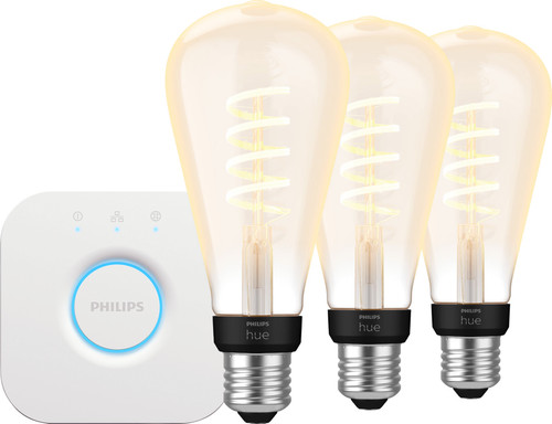 Philips Hue Filament White Ambiance Edison XL 3-pack + Bridge Main Image