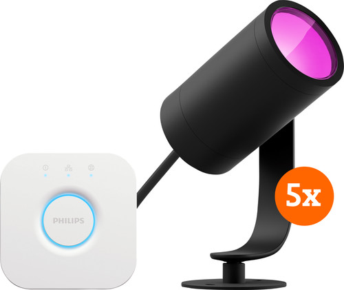 Philips Hue Lily Starter Pack White and Color Spike Light 5-pack + Bridge Main Image