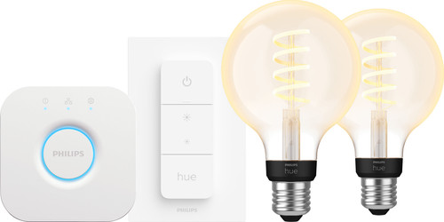 Philips Hue Filament White Ambiance Globe 2-pack Starter Pack Main Image