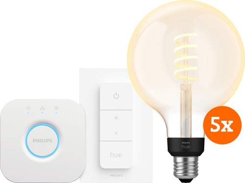 Philips Hue Filament White Ambiance Globe XL 5-pack Starter Pack Main Image