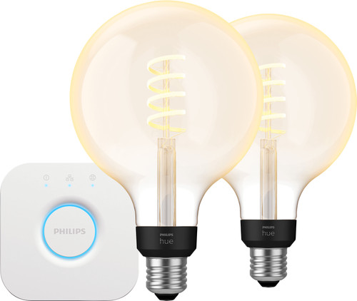 Philips Hue Filament White Ambiance Globe XL 2-pack + Bridge Main Image