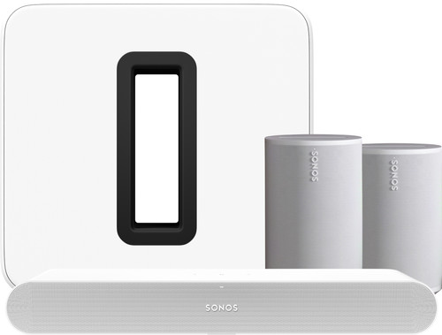 Sonos Ray Wit + 2x Era 100 Wit + Sub G3 Wit Main Image