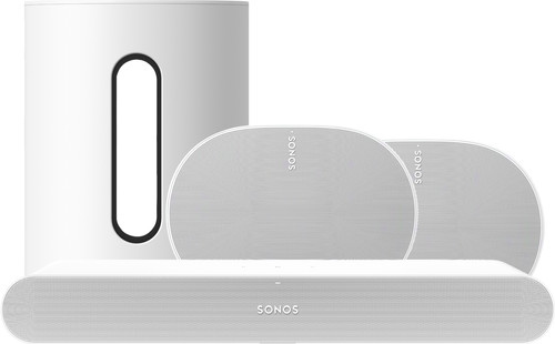 Sonos Ray White + 2x Era 300 White + Sub Mini White Main Image