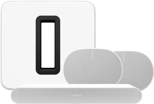 Sonos Ray White + 2x Era 300 White + Sub G3 White Main Image