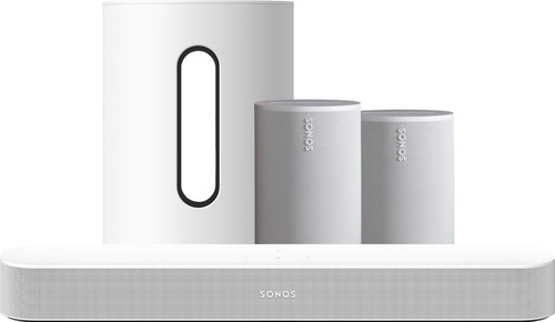 Sonos Beam Gen2 White + 2x Era 100 White + Sub Mini White Main Image