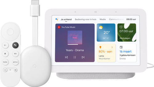 Google Chromecast HD avec Google TV + Google Nest Hub 2 Chalk Main Image