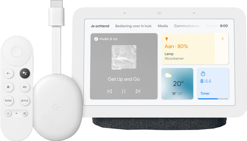 Google Chromecast HD met Google TV + Google Nest Hub 2 Charcoal Main Image