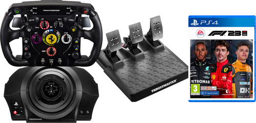 Thrustmaster T300 RS Servo + Ferrari F1 Add-On + T-3PM Pedals + F1 23 PS4 Main Image