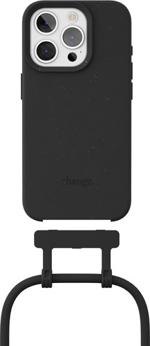 Coque cordon iPhone 15 Pro Max, noir
