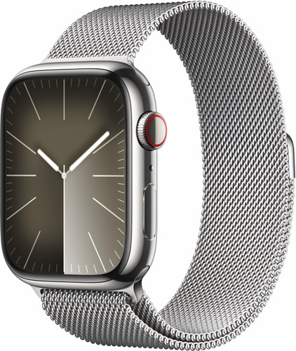 Apple Watch Series 9 4G 45mm Silver Stainless Steel Milanese Watch Strap Main Image