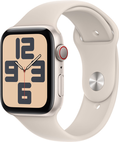 Apple Watch SE (2022) 4G 44 mm Lumière Stellaire Aluminium Bracelet Sport S/M Main Image