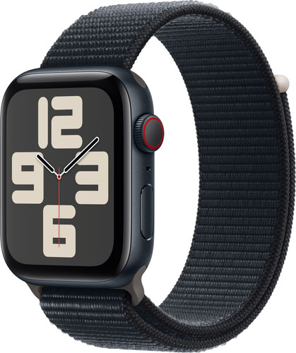 Apple Watch SE (2022) 4G 44mm Midnight Aluminum Sport Watch Strap Main Image