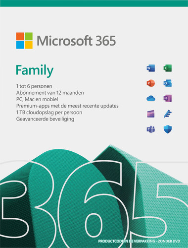 Microsoft Office 365 Family NL Abonnement 1 jaar Main Image