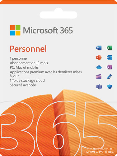 Microsoft Office 365 Personal 1-year Subscription FR Main Image