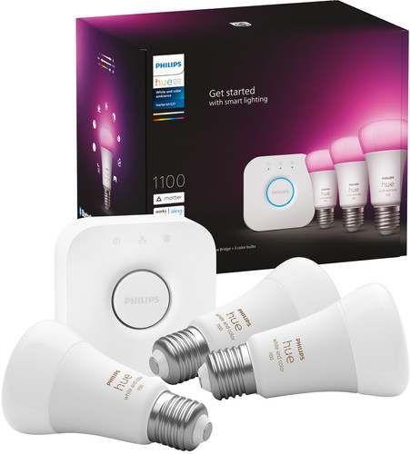 Philips Hue White and Color Startpakket E27 3-pack + Bridge Main Image