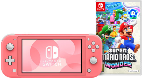 Nintendo Switch Lite Koraal + Super Mario Bros. Wonder Main Image