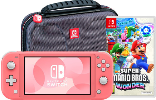 Nintendo Switch Lite Koraal + Super Mario Bros. Wonder + Beschermhoes Main Image