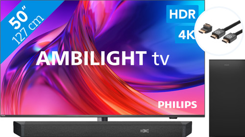 Philips The One 50PUS8808 - Ambilight (2023) + Soundbar + HDMI cable Main Image