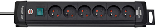 Brennenstuhl Premium-Line Power Strip 6-way Black 3m Main Image