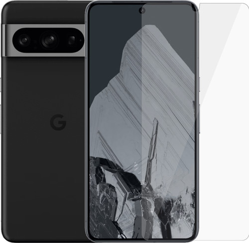 Google Pixel 8 Pro 256 Go Noir 5G + BlueBuilt Protège-écran Verre Main Image