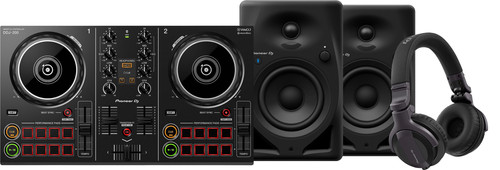 Pioneer DJ DDJ-200 + Pioneer DJ HDJ-CUE1 + Pioneer DJ DM-40D-BT Noir Main Image