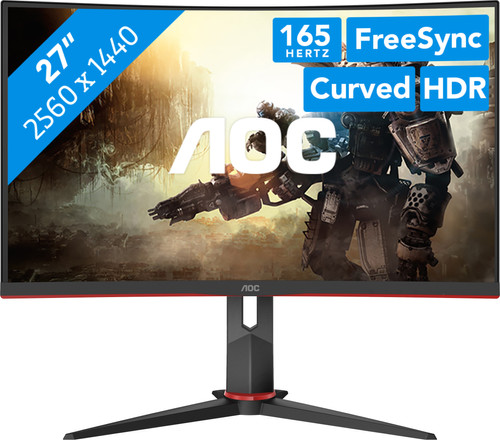 AOC CQ27G2S/BK Ecran PC 27'' QHD Incurvé Gamer - VA 1ms 144Hz