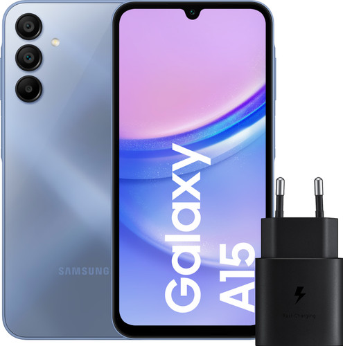 Samsung Galaxy A15 128 Go Bleu 5G + Samsung Chargeur 25 Watts Noir Main Image