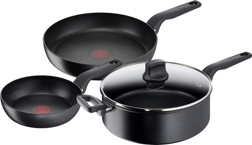 Tefal Hard Titanium Pro Frying Pan Set 24cm + 28cm + High-sided Skillet 28cm Main Image