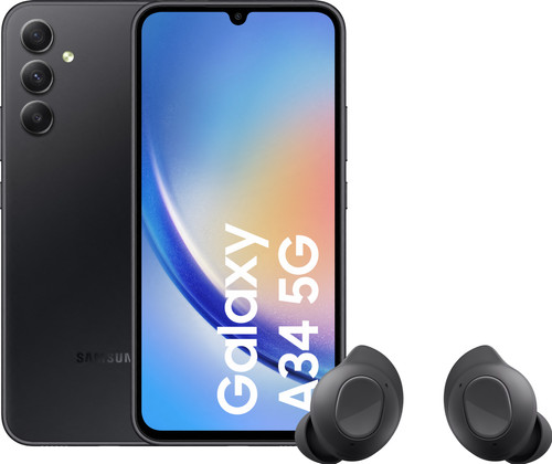 Samsung Galaxy A34 128 Go Noir 5G + Samsung Galaxy Buds FE Noir Main Image