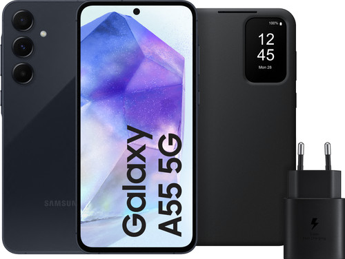 Samsung Galaxy A55 128GB Dark Blue 5G + Accessory Pack Main Image