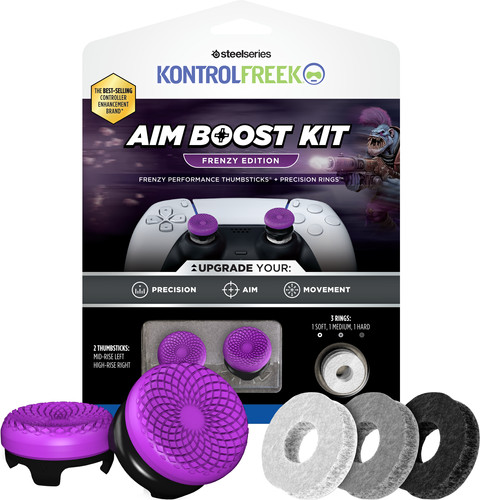 KontrolFreek Frenzy AimBoost Appui-pouces + Anneaux de Précision Mauve/Noir PS5/PS4 Main Image